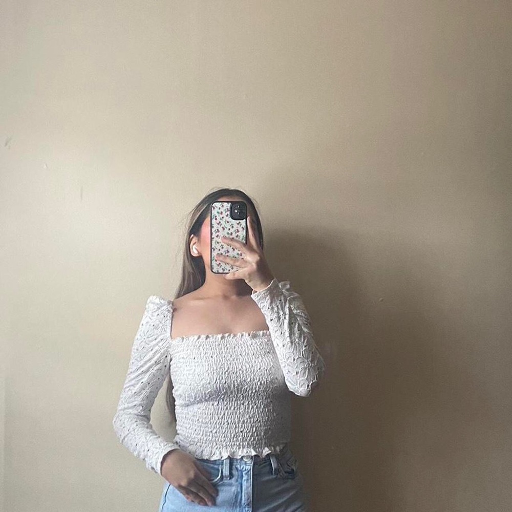 Blouse White  Long Sleeve Top